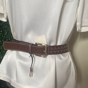 Micheal by Michael Kors Brown Belt with Gold Buckle